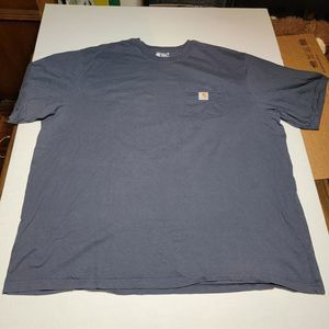 Carhartt SS Tee Dark Navy w/ Pocket - Size 4XL Loose Fit